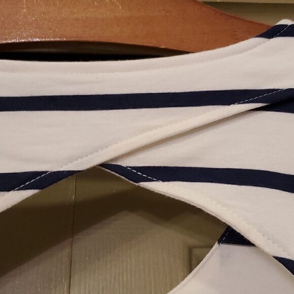 Lovers + Friends sweet surrender bodycon white and navy blue dress - Picture 14 of 15